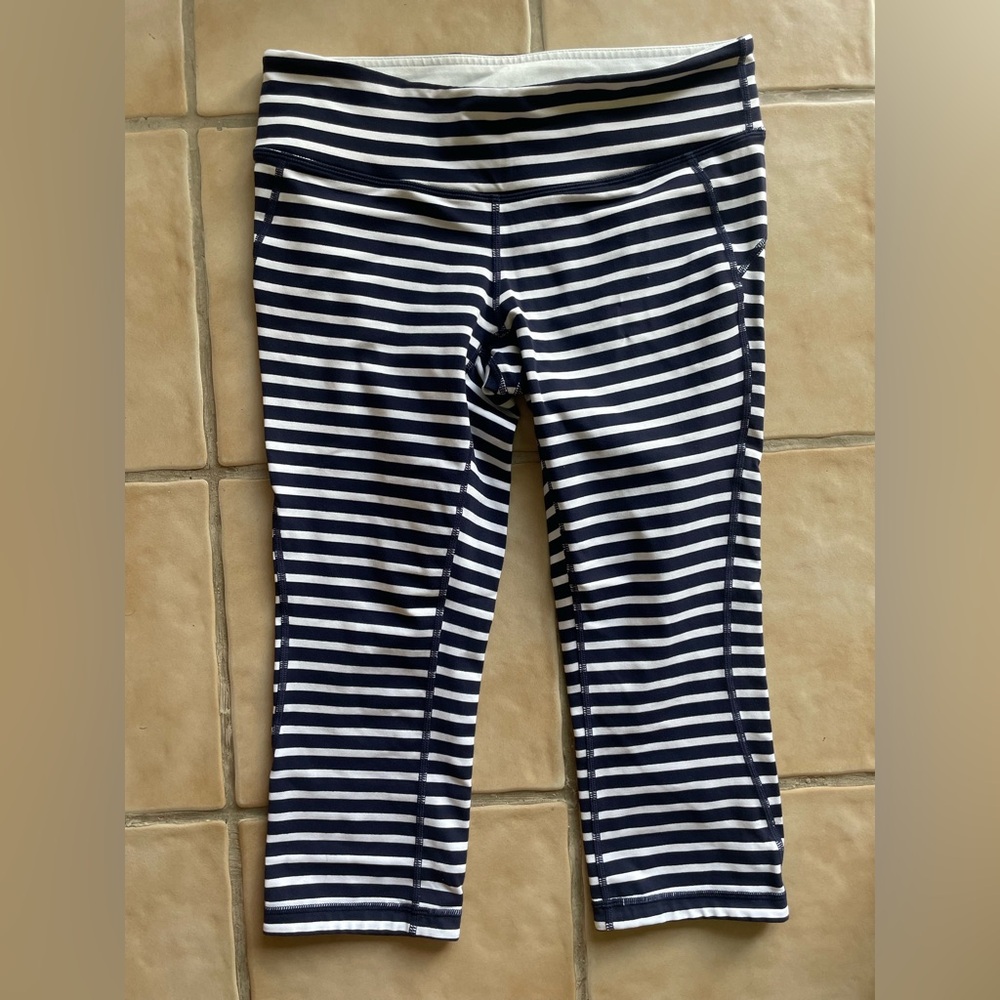 J.Crew x New Balance Striped Navy and White Leggings